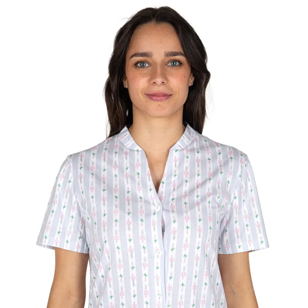 LINCLALOR | camicia da notte mezza manica aperta davanti