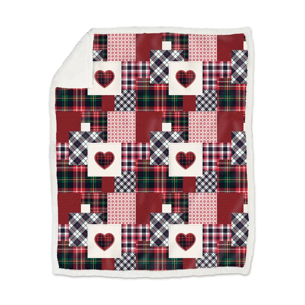 DAUNEX | Coperta plaid in fantasia Patchwork doppiata