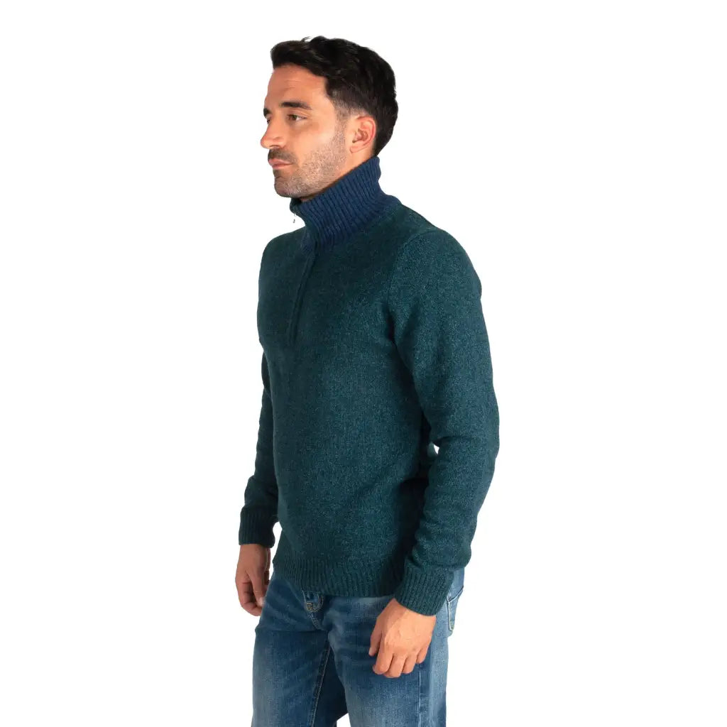 GRABS | Maglione uomo con zip in Lana moulinè | Grabs