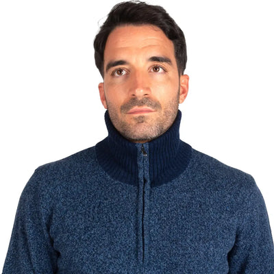 GRABS | Maglione uomo con zip in Lana moulinè | Grabs