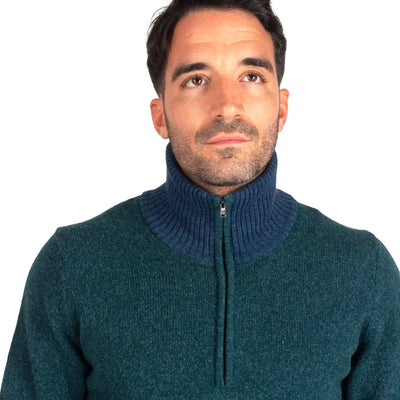 GRABS | Maglione uomo con zip in Lana moulinè | Grabs