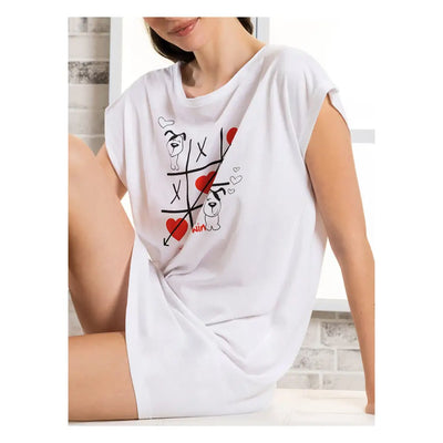SI E’ LEI | Maxi T-shirt a mezza manica a paricollo Tris