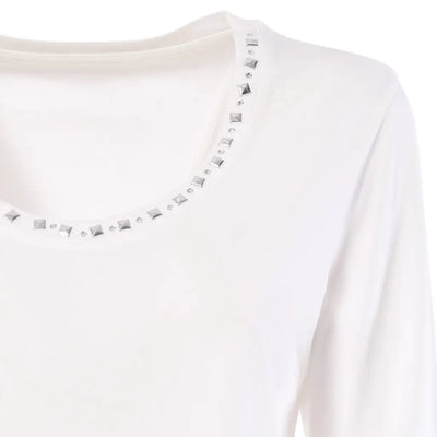 VERDISSIMA | T-shirt donna a manica lunga con strass