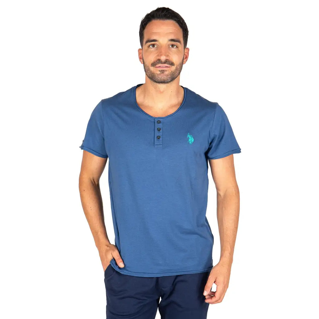 U.S. POLO ASSN. | T-shirt serafino a mezza manica in cotone