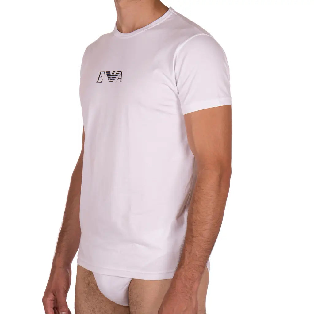 Emporio armani t shirt uomo paricollo a mezza manica con logo in cotone elasticizzato emporio Mariotti Lab Digital Store